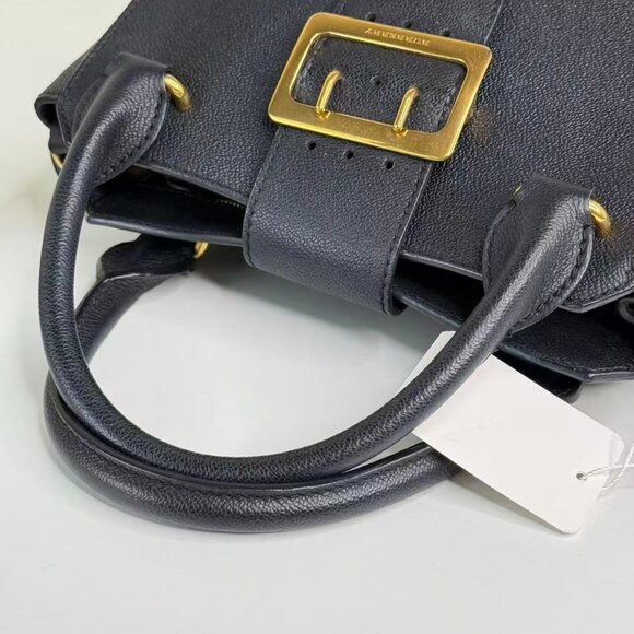 Burberry Black Leather Buckle Shoulder Bag Crossbody with Gold Tone Hardware - Picture 7 of 10